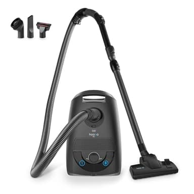 hoogo B3+ Staubsauger mit Beutel | Bodenstaubsauger | Starke Saugleistung | HEPA Filter | 850 Watt | 11m Aktionsradius | sehr leise mit 74 db | 3 L Staubbeutelkapazität | inkl. verschiedener Düsen
