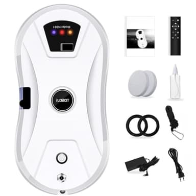 Osmo™ RoboClean Fensterputzroboter – Kabelloser Fensterreinigungsroboter mit Fernbedienung, automatische Reinigungsmodi, Sicherungsseil, für glatte Fenster, Spiegel & Fliesen