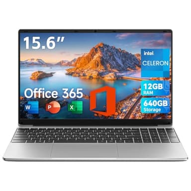 jumper Laptop 15,6 Zoll FHD Display, 12 GB RAM 640 GB ROM, Office 365, Prozessor 5205U Notebook, Akku 38 Wh, Zwei Stereo-Lautsprecher, Typ-C, USB 3.0, Digitale Tastatur