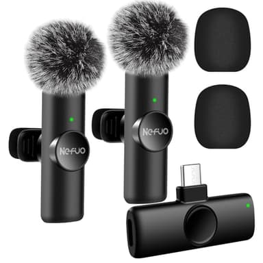 Nefuo Kabelloses Lavalier Mikrofon für iPhone/iPad/Android, Plug-Play Professionelles Lavalier Wireless Microphone für Aufnahmen, Videos, Vlog, YouTube, TikTok, Live-Streaming (iOS&USB-C/Keine App)