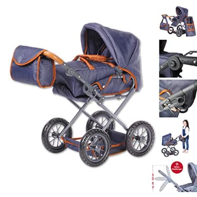 KNORRTOYS.COM 63130 Knorrtoys 63130-Puppenwagen Ruby-Dark Blue Puppenwagen, 51 x 37 x 64 cm