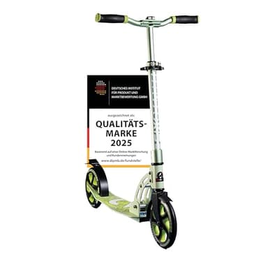 Six Degrees Aluminium Scooter mit Klappmechanismus u. Ständer, 205 mm, höhenverstellbar, GS-geprüft Lime Dream, TESTSIEGER