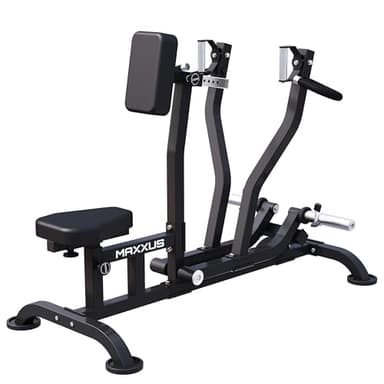 MAXXUS Rudermaschine - Verstellbar, 140x96x110 cm, für 30/31 und 50/51mm Hantelscheiben, bis 200 kg, rutschfeste Füße, Schwarz - Rückentrainer, Rudergerät für Zuhause, Krafttraining
