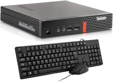 Lenovo ThinkCentre M910q Mini Desktop Computer PC, Intel Core i5-6500, 8 GB RAM, 256 GB SSD, US QWERTY Tastatur, WiFi, Bluetooth, Windows 11 Pro (Generalüberholt)