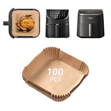100 Stück Airfryer Backpapier Zubehör für Heißluftfritteuse COSORI 5,5L 6L 10,8L Turboblaze Airfryer XXL Turbo Tower Pro Smart, Cosori Heißluftfritteuse Zubehör Papier für COSORI CAF-DC601-KEU DC112