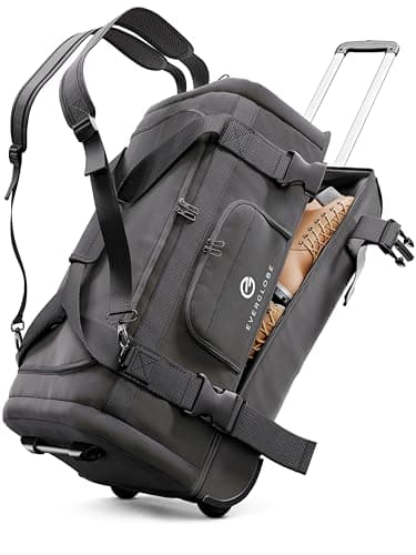 Reisetasche mit Rollen 90L Groß XL [Schwarz] 3in1 Luggage - Tasche, Trolley, Rucksack mit Rollen | Travel Bag, Reisetaschen für Herren & Damen, Reisetasche Herren | Rollkoffer oder Reise Tasche