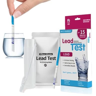 Blei Wasser Testkit, Leitungswasser Test Set, Trinkwasser Teststreifen, Hochempfindlicher Bleistreifen, Trinkwasser Testkit mit Bleistreifen Tropfpipette, für Wasserhähne Brunnenwasser