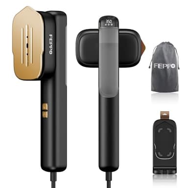 FEPPO Steamer Dampfglätter, 110-240V Dual Voltage Reise Dampfglätter, 2 in1 Tragbarer Handheld Steamer &Dampfbügeleisen, 15s Schnellaufheizung, 1100W Dampfbürste für Globale Reise &Urlaub