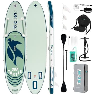 FunWater Stand Up Paddling Board 320 cm & 350 cm – SUP für 2 Personen/Familien, mit komplettem Zubehör, Doppellagiges PVC, anfängerfreundlich,Aufblasbares Paddle Board für Erwachsene & Einsteiger