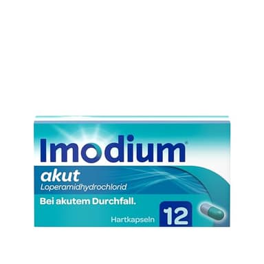 Imodium® akut Hartkapseln - Schnelle Hilfe bei akutem Durchfall - mit dem Wirkstoff Loperamid - Gut verträglich - 12 Kapseln