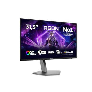 AOC AG326UD 31.5 Zoll UHD USB Hub Monitor, 165Hz, QD-OLED Panel, 0.03ms GtG, Adaptive Sync, HDR400 TrueBlack, G-Sync Comp., Höhenverstellung,Lautsprecher,(3840x2160 HDMI 2X 2.1 DP 1x 1.4) Schwarz