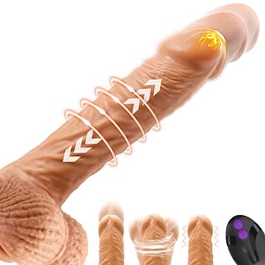 Realistischer Anal Dildo XXL Groß Vibrator Sex Spielzeug für die Frau Männer Paare mit Stoßfunktion,22cm Riesen Dildo Sex Toys Vibration für Sie , G-Punkt Starkem Saugnopf