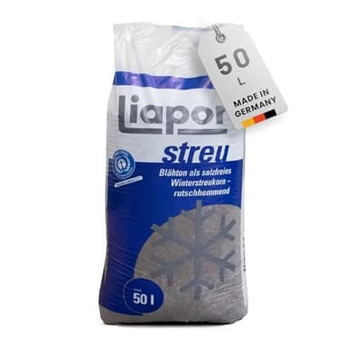 Liapor Blähton Winterstreu Ohne Salz Streumittel Für Winter Streugranulat Streugut Streusplitt Salzfrei Streuen Tierfreundlich Rutschhemmend Sehr Fein 1-5mm 50l Sack / 1 Karton
