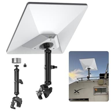 XLTTYWL 2025 Starlink Mini-Stativhalterung, Aluminium-Adapter für Starlink Mini-Antenne mit 1/4"-20 und 3/8"-16 Gewinde und verstellbarer Halterung für Wohnmobile, Camper, Dachgepäckträger und Balkon