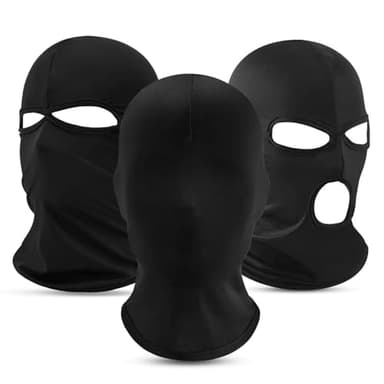 Oerphh 3 Stück Dünn Atmungsaktiv Sturmhaube,Winter Sommer Fahrrad Gesichtsmaske,Skimaske,Schwarz Sturmhaube Balaclava für Herren Damen Outdoorsports,Motorrad,Fahrrad,Jagd,Ski,Halloween