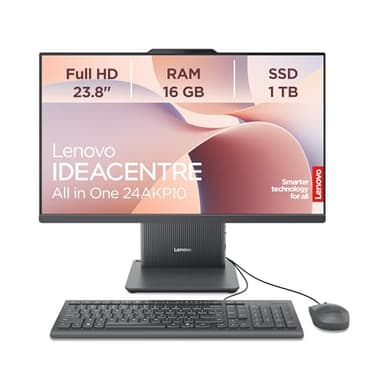 Lenovo IdeaCentre All-In-One PC | 23.8" Full HD Display | AMD Ryzen 5 220 | 16GB RAM | 1TB SSD | AMD Radeonn Grafik | Win11 | Inkl. USB Maus-Tastatur | Luna grau | 3 Monate Premium Care
