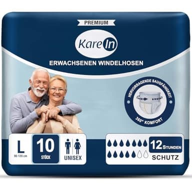 Inkontinenz Pants für Erwachsene - 10 x Saugfähige Windelhosen für Männer und Damen - Diskreter Auslaufschutz und Elastischen Bündchen - Gr. L (89-120 cm)