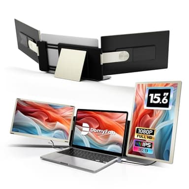 domyfan 15.6" Laptop Bildschirm Extender für alle Laptops, 120% sRGB FHD 1080P Triple Portable Laptop Monitor Erweiterung mit Type-C USB HDMI Plug-Play für Mac, Windows, Chrome, Android