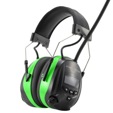 PROTEAR Bluetooth 5.3 Gehörschutz mit Radio DAB/DAB + FM, wiederaufladbare elektrische Gehörschutzkapsel mit Freisprechfunktion, Idealer zum Mähen, Sägen, Werkstatt,SNR 30dB