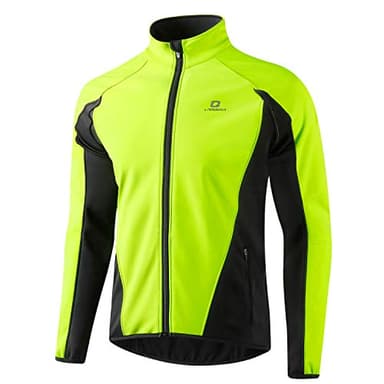 LAMEDA Fahrradjacke Herren Winter Thermo Softshelljacke Radjacke Wasserdicht Winddicht Atmungsaktiv Reflektierend Laufjacke Herbst Damen für Radfahren Sport Laufen Wandern Grün L
