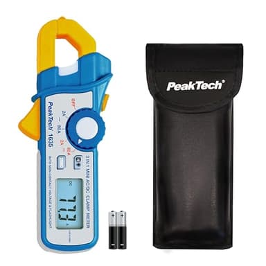 PeakTech P 1635 - Digitale Stromzange - Präzise Strommesszange für Kriechstrom & Leckstrom - Zuverlässiger Zangenamperemeter mit 1 mA Auflösung und NCV Stromzange Ac Dc inklusive Schutztasche