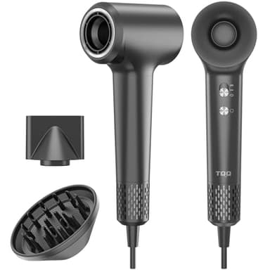 TQQ Haartrockner, 200 Million Negativ Ionen Fön, 110.000 U/min Bürstenloser Motor Schnelles Trocknen Föhn, 57dB Geräuscharm Haarföhn für Zuhause, Reisen