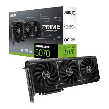ASUS Prime GeForce RTX 5070 12GB GDDR7 OC Edition Gaming Grafikkarte (NVIDIA Blackwell Architektur und DLSS 4, 2,5-Slot Design, SSF, PCIe 5.0, 3X DisplayPort 2.1b, 1x HDMI 2.1b)