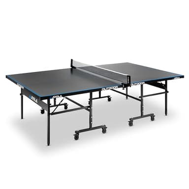 JOOLA Tischtennisplatte Outdoor J200A - Profi Tischtennistisch 6 MM Aluminium-Verbundoberfläche Wetterfest - Klappbares Untergestell – Schneller Aufbau, Grau, 274 x 152,5 x 76 cm