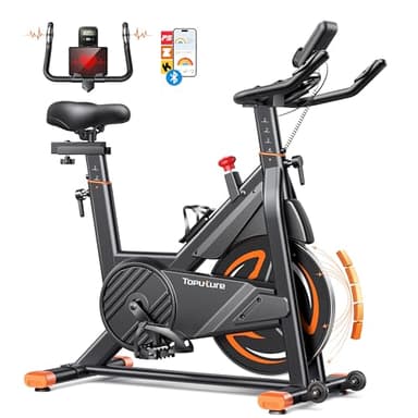 Neu Toputure Heimtrainer Fahrrad mit Pulsmessung und APP, 15KG Schwungrad Ergometer, 0-100% Magnetwiderstand Hometrainer Fahrrad, Bis 160KG, Tablet-Halter, Getränkehalter, Ultraleise