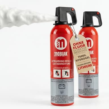 notlok Safety Work - 2X 750ml Feuerlöscher für Elektrobrände ohne Fluor | Hautfreundlicher Feuerlöschspray für Lithium-Batterien und Kfz-Akkus | Feuerlöscher Haushalt Schaum ohne PFAS