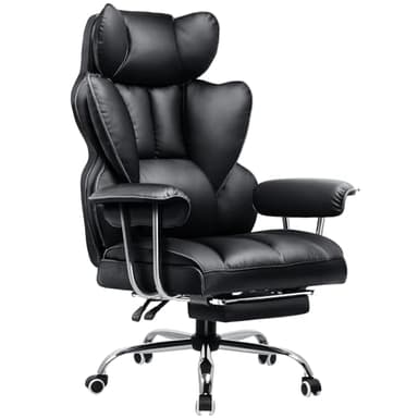 GTPLAYER Gaming Stuhl, Gamer Stuhl, Ergonomischer Bürostuhl mit Fußstütze, Kunstleder, Federsitzkissen, Gaming Chair Gepolstert, Gaming Sessel 180kg Belastbarkeit schwarz