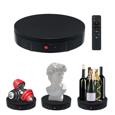 Mcbazel 360 Grad Elektrischer Drehteller Für Fotografie elektrisch drehbarer Drehteller Drehständer Display Tisch zur Präsentation von Schmuck, Uhren, digitalen Produkten-30cm/11.8inch/100k-Schwarz