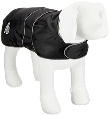 TRIXIE Hundemantel Orléans - Wasserabweisender Wintermantel für Hunde - S (35 cm) schwarz, Hunderegenmantel mit Fleecefutter & Reflektoren - 30513
