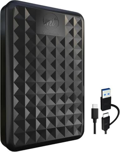 ModusTech 500GB Externe Festplatte – Tragbare USB 3.0/Typ-C Hochgeschwindigkeits-HDD – Kompatibel mit Windows, Mac, Laptop, PC, Desktop, PS4/5, Xbox (Schwarz)
