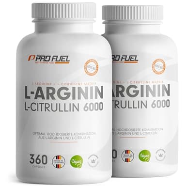 L-Arginin + L-Citrullin-Malat Kapseln 720x - optimal hochdosiert mit 6000 mg pro Tag aus L-Arginin (2400 mg) + L-Citrullin-Malat (3600 mg) - laborgeprüft mit Zertifikat - vegan