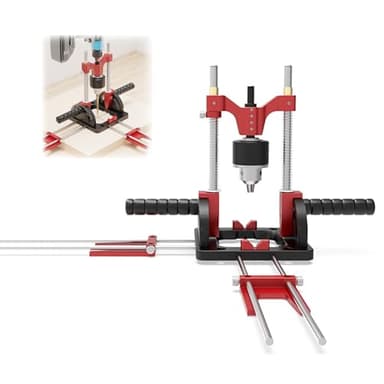 Bohrständer mit Bohrfutter, Mehrwinkel Bohrständer 0-60 Winkel Einstellbare Bohrführung Präzisions Bohrständerr für Akkuschrauber mit Bohrfutterzentrierung Self-Centering Hand Drill Guide