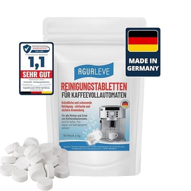 Reinigungstabletten 50 Stück | für alle Marken und Arten von Kaffeevollautoamten und Kaffeemaschinen, z. B. De’Longhi, Philips, Siemens, Saeco, Melitta, Krups, Miele | Markenqualität Made in Germany