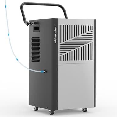 Airecoler 70L/Tag Gewerblicher Luftentfeuchter mit Pumpe und Ablaufschlauch für Keller, Wasserschadensanierung, Industrie-Luftentfeuchter mit Rädern, robuste, gewerbliche Qualität für große Räume
