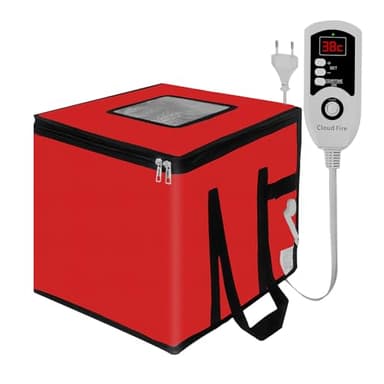 Cloud Fire Faltbare Teiggärbox,Temperatureinstellung Gärbox mit Deckel,Abnehmbarer Multifunktions -Gärschrank für Zuhause, Brot, PizzaJoghurt, Reiswein(Rot, mittel)