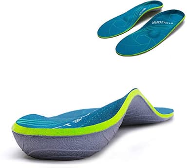 Orthopädische Einlegesohlen, volle Länge, für Plattfüße, Plantarfasziitis und lindert Fußkater für Männer und Frauen, geeignet für Sport- und Arbeitsschuhe(Größe:EU43–44,28cm,Unisex,Grün)