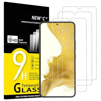 NEW'C 3 Stück für Samsung Galaxy S22 5G für Panzerglas, Frei von Kratzern, 9H Härte, HD Displayschutzfolie, 0.26mm Ultra-klar, Ultrabeständig