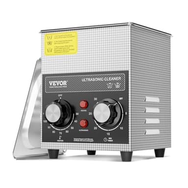 VEVOR 2 L Ultraschallreiniger mit Heiztimer & Korb professionelle digitale Ultraschall Reinigungsgeräte, 60 W Reinigungsmaschine für Uhreninstrumente Brillen Münzen Metallteile Werkzeuge Silber