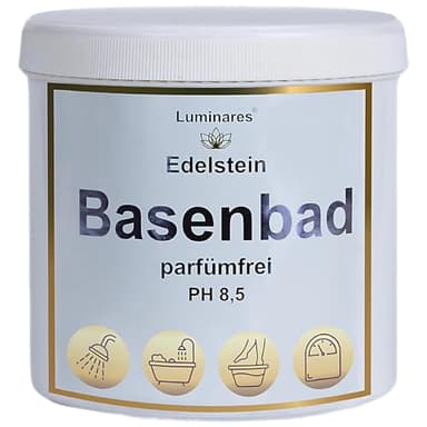 Basenbad basisches Badesalz zur Entgiftung und Entsäuerung, Geschenkidee - 750g Basenpulver für Vollbad, Fußbad, Peeling, Luminares Edelstein Basensalze