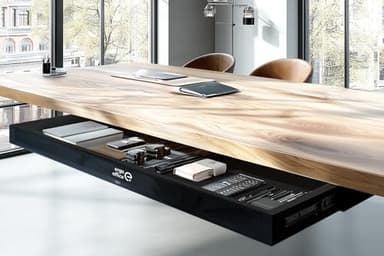 Ergo Office ER‑302 Flache Untertisch‑Schublade 758 mm | Robuste Kunststoff‑Schublade mit Stahlführungen bis 10 kg | Platzsparender Arbeitsplatz‑Organizer für Büro & Home‑Office (Schwarz)