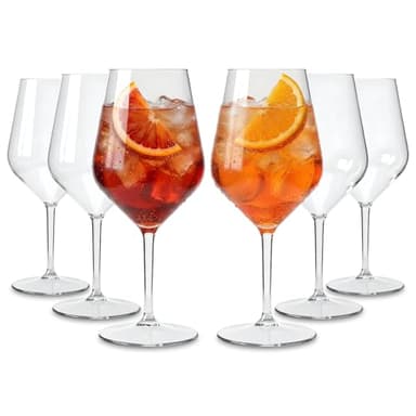 WUITOKI Aperol Spritz Gläser Plastik, 6 Stück, 47cl, wiederverwendbar, spülmaschinenfest, unzerbrechlich, Aperitifgläser, Cocktail