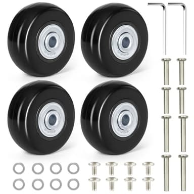 4 Stück Gepäck Ersatzräder Gummi Ersatz Räder Koffer Ersatzräder Gepäckkoffer Rad Gummi-Lenkrollen Kofferrollen Ersatzrollen Universal Gepäck Ersat Wheel Ersatz Rollen für Koffer Gepäck (50mm x 18mm)