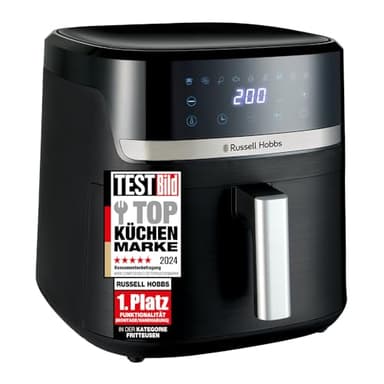 Russell Hobbs Heißluftfritteuse XXL 8,3L Rapid AirFryer [kompaktes Gehäuse, sehr leise, Pizza Ø 26cm] SatisFry (9 Programme, spülmaschinenfest, Fritteuse ohne Öl, TouchScreen,Grillen,Backen) 27632-56