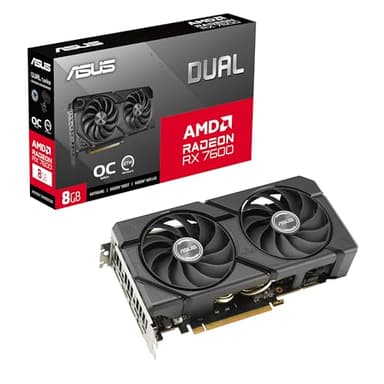 ASUS Dual Radeon RX 7600 EVO OC Edition 8GB GDDR6 Gaming Grafikkarte (AMD Radeon RX7600, PCIe 4.0, 1x HDMI 2.1, 3X DisplayPort 1.4a)