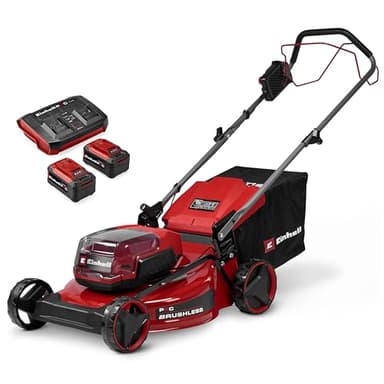 Einhell Akku-Rasenmäher GC-cm 36/51 S Li BL (2x5,2Ah) Power X-Change (36 V, 51 cm Schnittbreite, bis 750 m², Brushless, 50 L Fangkorb, inkl. 2X 5,2 Ah Akku + Twincharger)