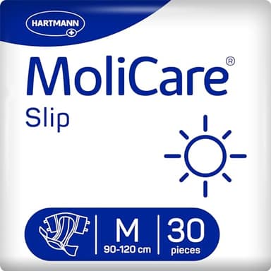 MoliCare® Slip Day - Windeln für Erwachsene bei mittlerer Harn- und Stuhlinkontinenz am Tag | zuverlässig, komfortabel & diskret | Größe M (90-120 cm Hüftumfang), 30 Stück